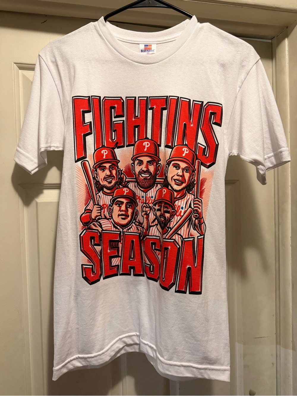 White 'Fightin's Season' Graphic Tee - Red Print Phillies